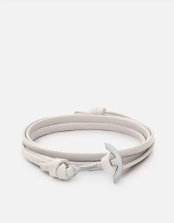 Mini Modern Anchor Leather, Sterling Silver -Online Fashion Accessories 100 0107 color creme 01