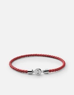 Nexus Leather Bracelet, Sterling Silver -Online Fashion Accessories 101 0226 color red 01 67dff300 f53a 4880 9485 e6ace78ea7fe