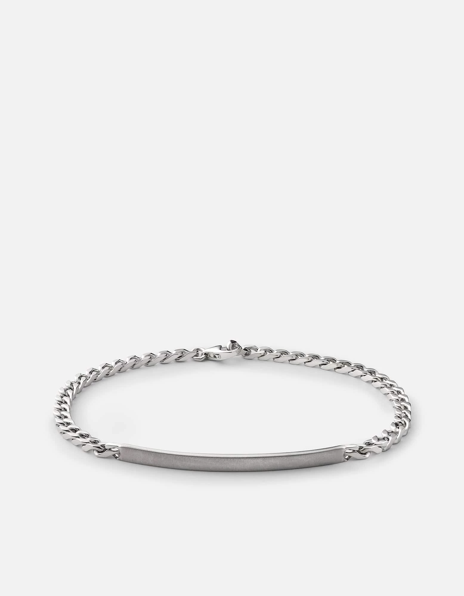 3mm ID Chain Bracelet, Matte Sterling Silver 3 3mm ID Chain Bracelet, Matte Sterling Silver