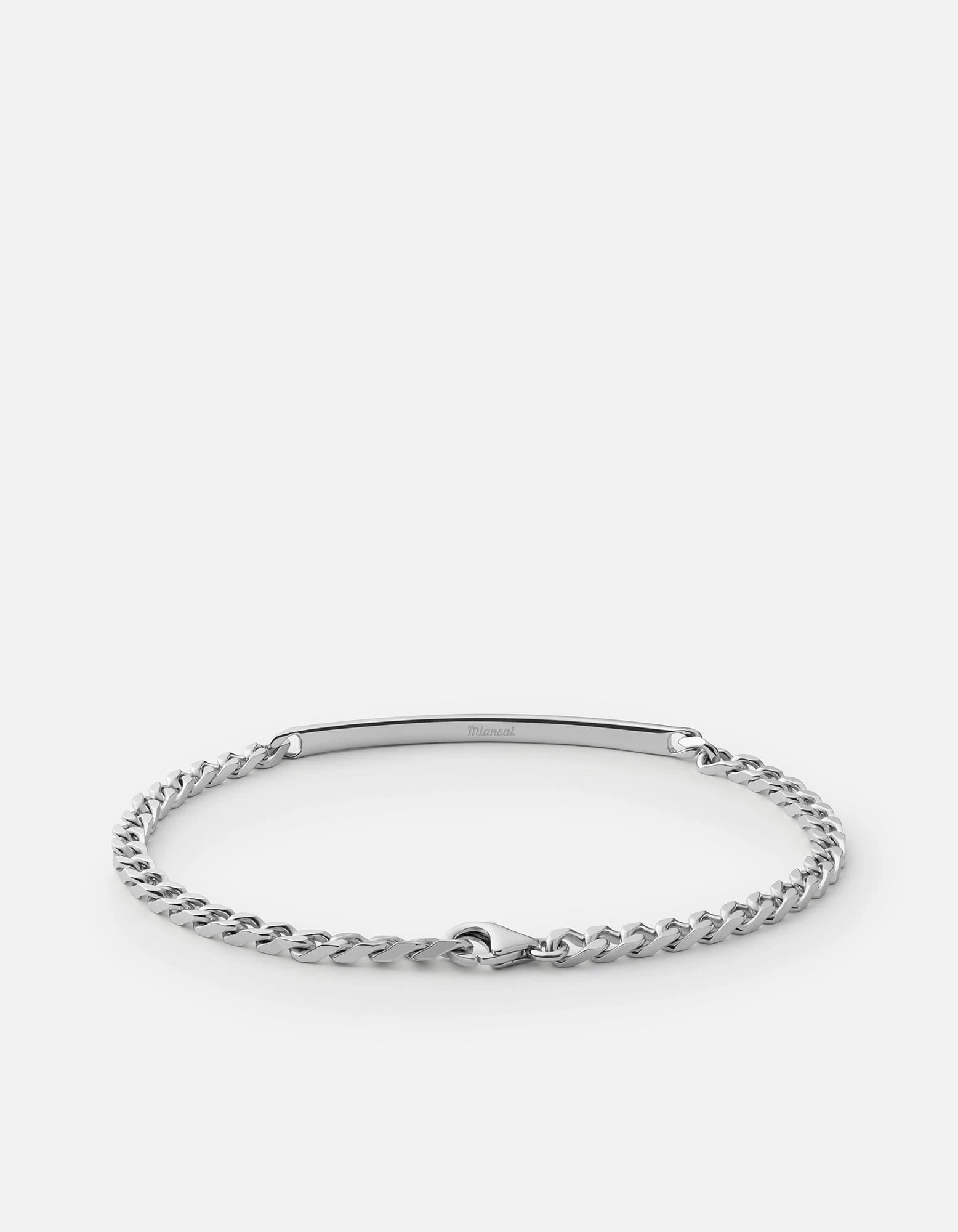 3mm ID Chain Bracelet, Matte Sterling Silver 4 3mm ID Chain Bracelet, Matte Sterling Silver - Image 2