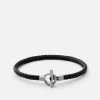 Atlas Leather Bracelet, Matte Sterling Silver 2 Atlas Leather Bracelet, Matte Sterling Silver -Online Fashion Accessories 101 0267 color black 01 2