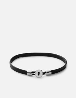 Nexus ID Leather Bracelet, Matte Silver -Online Fashion Accessories 101 0269 color black 02