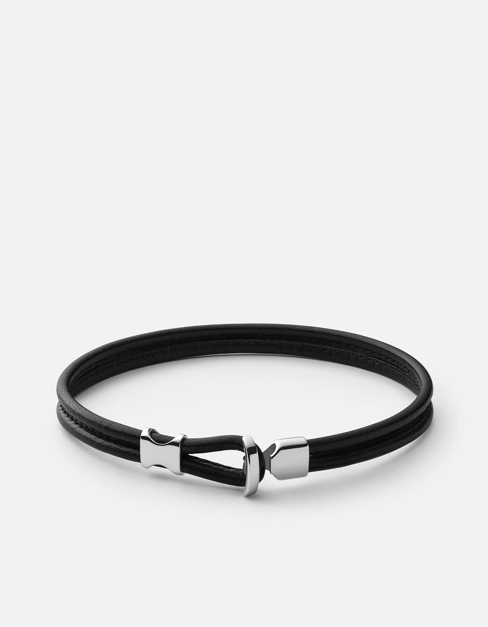 Orson Loop Leather Bracelet, Sterling Silver 5 Orson Loop Leather Bracelet, Sterling Silver - Image 3