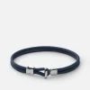 Orson Loop Leather Bracelet, Sterling Silver 2 Orson Loop Leather Bracelet, Sterling Silver -Online Fashion Accessories 101 0285 color navyblue 01