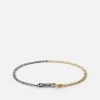 3mm Cuban Chain Bracelet, Matte Oxidized/Gold
