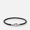 Knox Leather Bracelet, Sterling Silver -Online Fashion Accessories 101 0295 color black 01