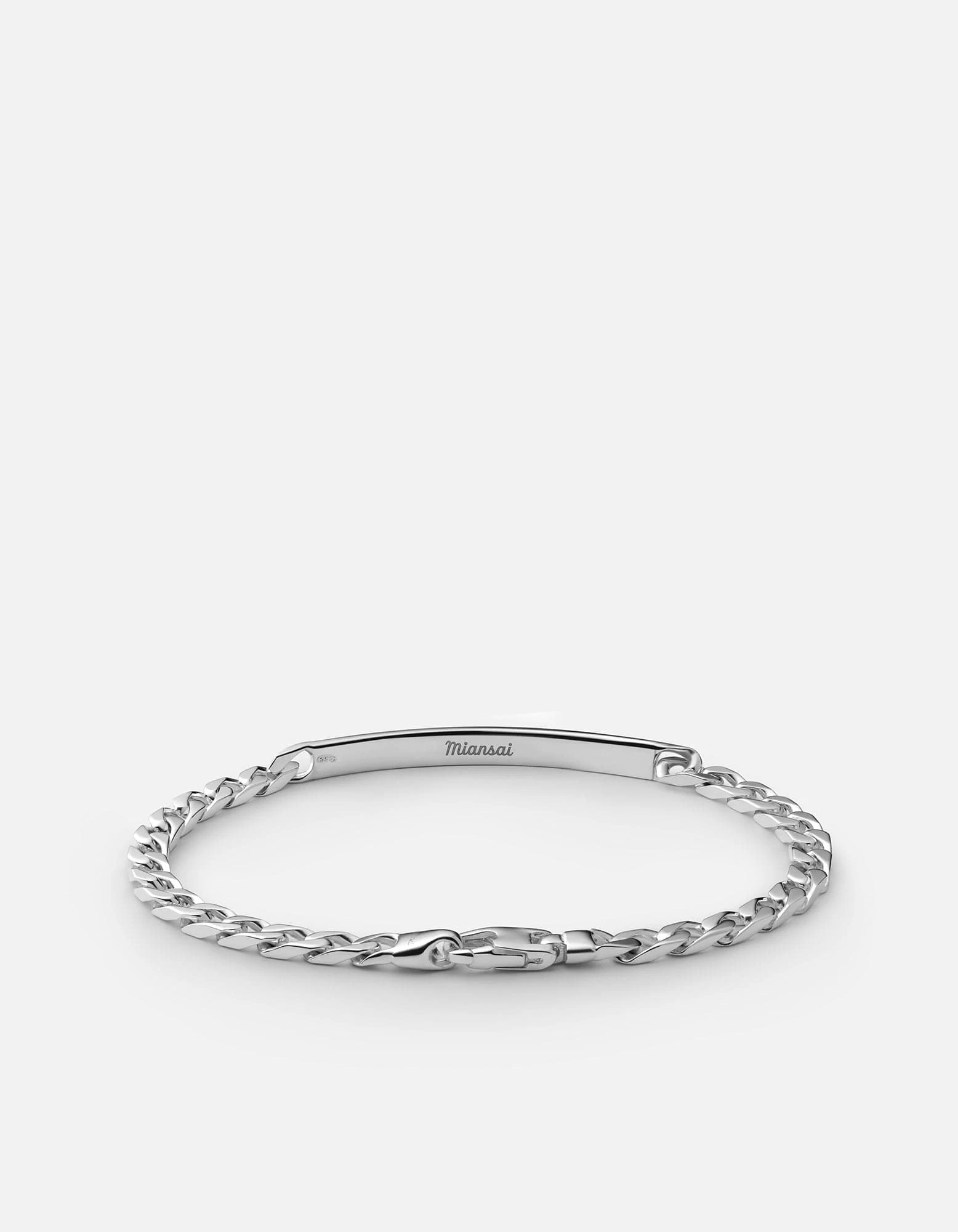 4mm ID Chain Bracelet, Sterling Silver 4 4mm ID Chain Bracelet, Sterling Silver - Image 2