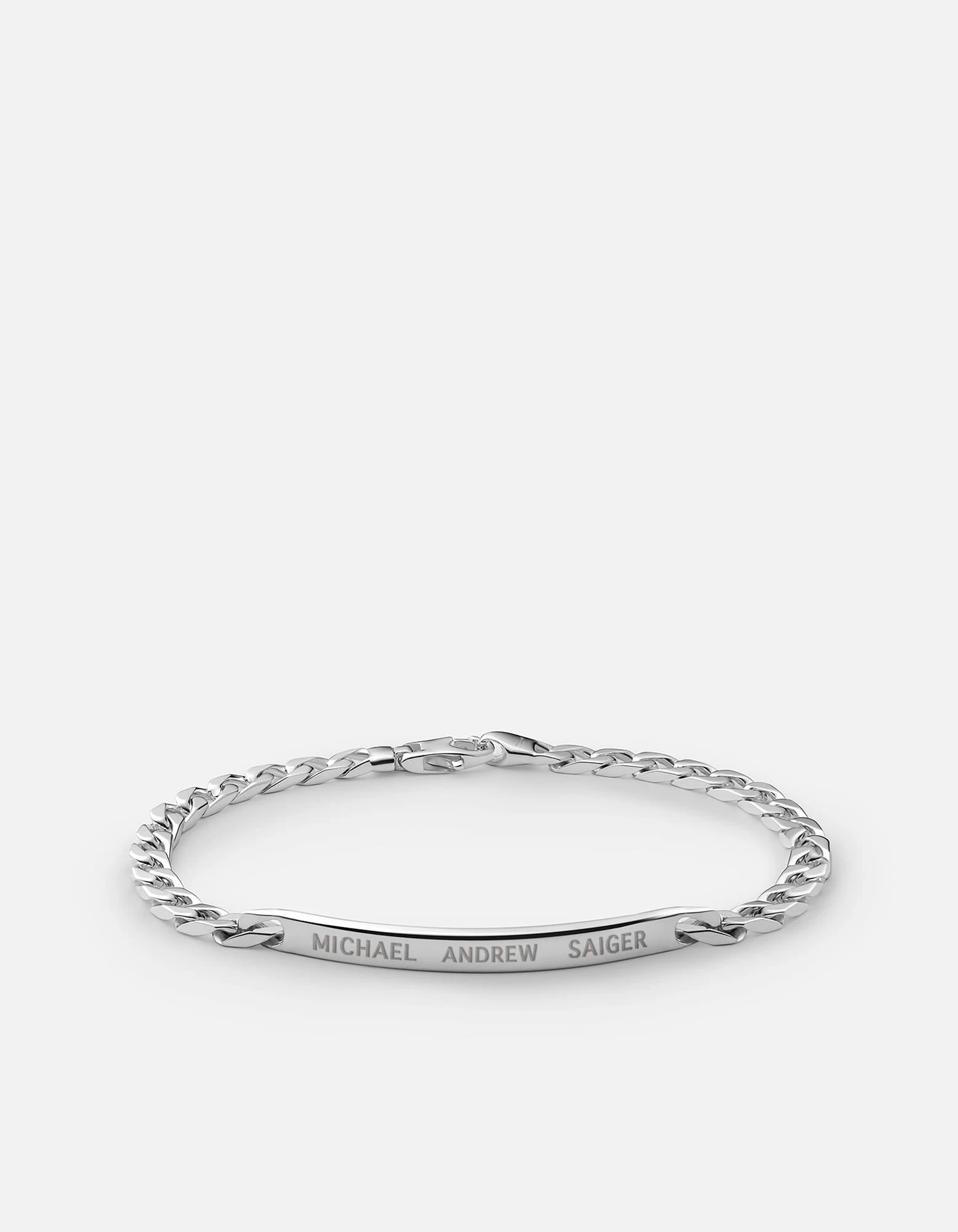4mm ID Chain Bracelet, Sterling Silver 6 4mm ID Chain Bracelet, Sterling Silver - Image 4