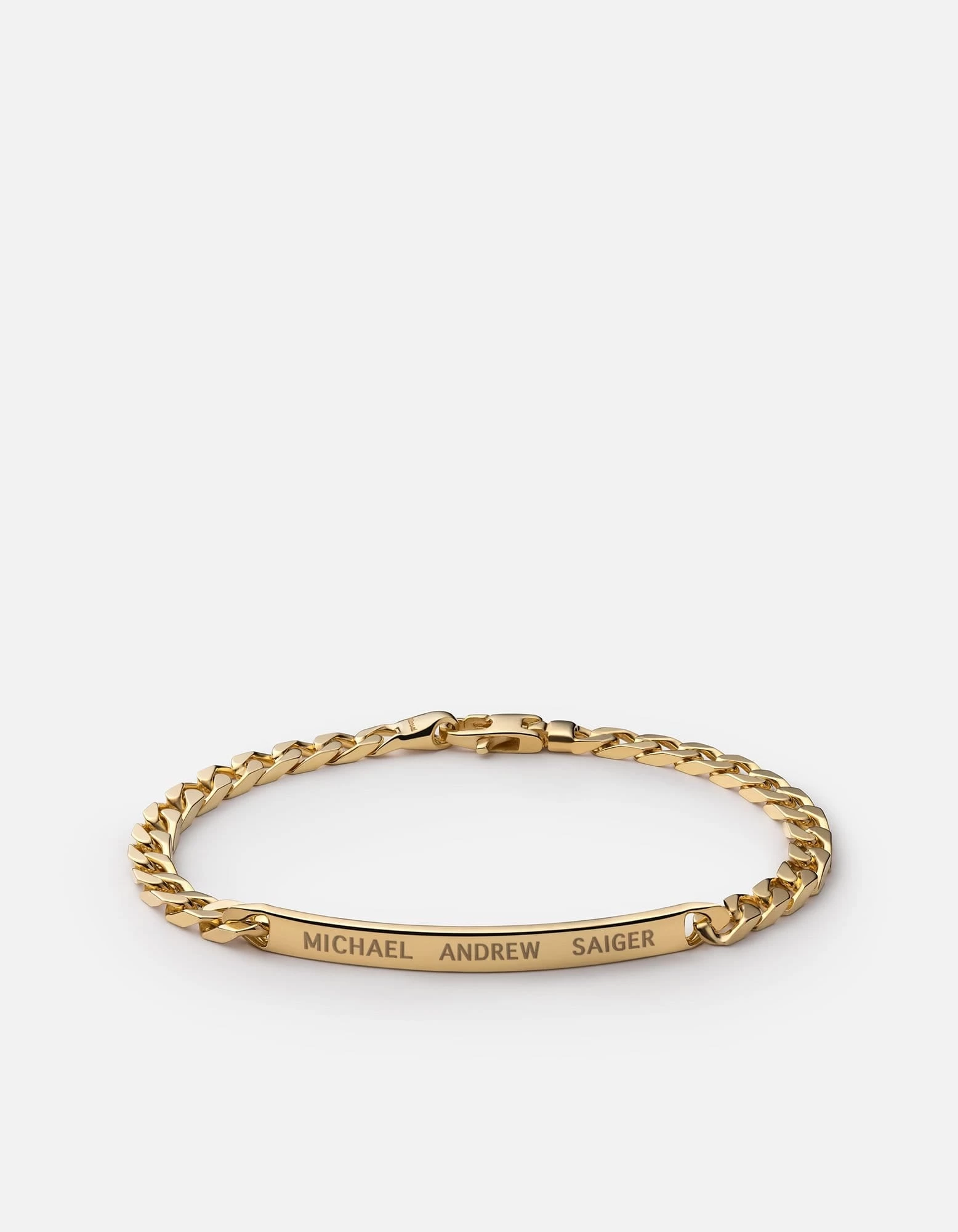 4mm ID Chain Bracelet, Gold Vermeil 6 4mm ID Chain Bracelet, Gold Vermeil - Image 4