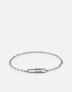 Volt Link Paper Clip Bracelet, Sterling Silver