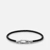 Annex Leather Bracelet, Sterling Silver -Online Fashion Accessories 101 0329 color black 01