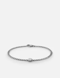 Type Chain Bracelet, Sterling Silver -Online Fashion Accessories 101 0334 color 1letterpolishedsilver 01