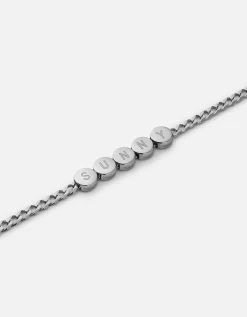 Type Chain Bracelet, Sterling Silver -Online Fashion Accessories 101 0334 color 3letterspolishedsilver 11