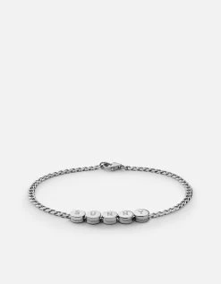 Type Chain Bracelet, Sterling Silver -Online Fashion Accessories 101 0334 color 5letterspolishedsilver 05