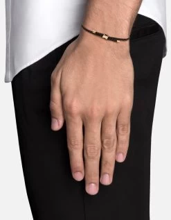 Orson Pull Bungee Rope Bracelet, Gold Vermeil -Online Fashion Accessories 101 0336 color blackbrown 02