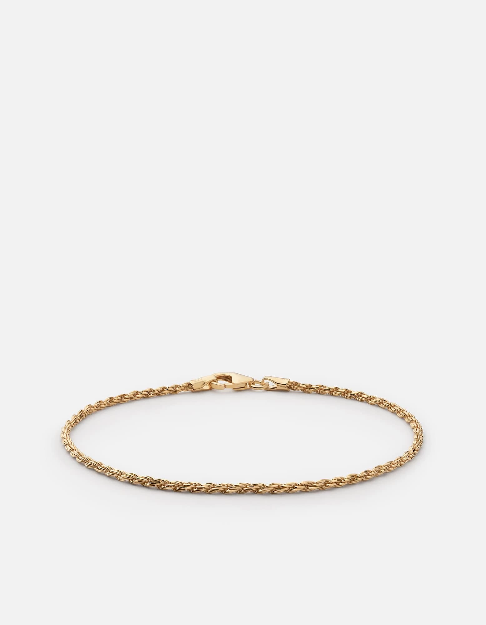 1.8 Rope Chain Bracelet, 14k Gold 3 1.8 Rope Chain Bracelet, 14k Gold
