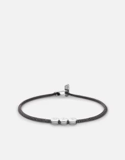 Type Metric 2.5mm Rope Bracelet, Sterling Silver/Black/Gray