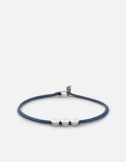 Type Metric 2.5mm Rope Bracelet, Sterling Silver/Dark Blue