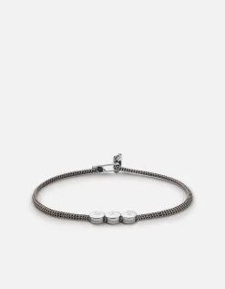 Type Metric 2.5mm Rope Bracelet, Sterling Silver/Sand/Black