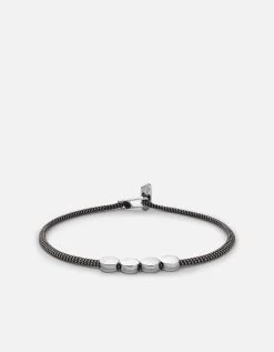 Type Metric 2.5mm Rope Bracelet, Sterling Silver/Black/Gray -Online Fashion Accessories 101 0369 color 4lettersblackgray 04 99355e2b 56a9 42c5 b21c e22dd3d37a16
