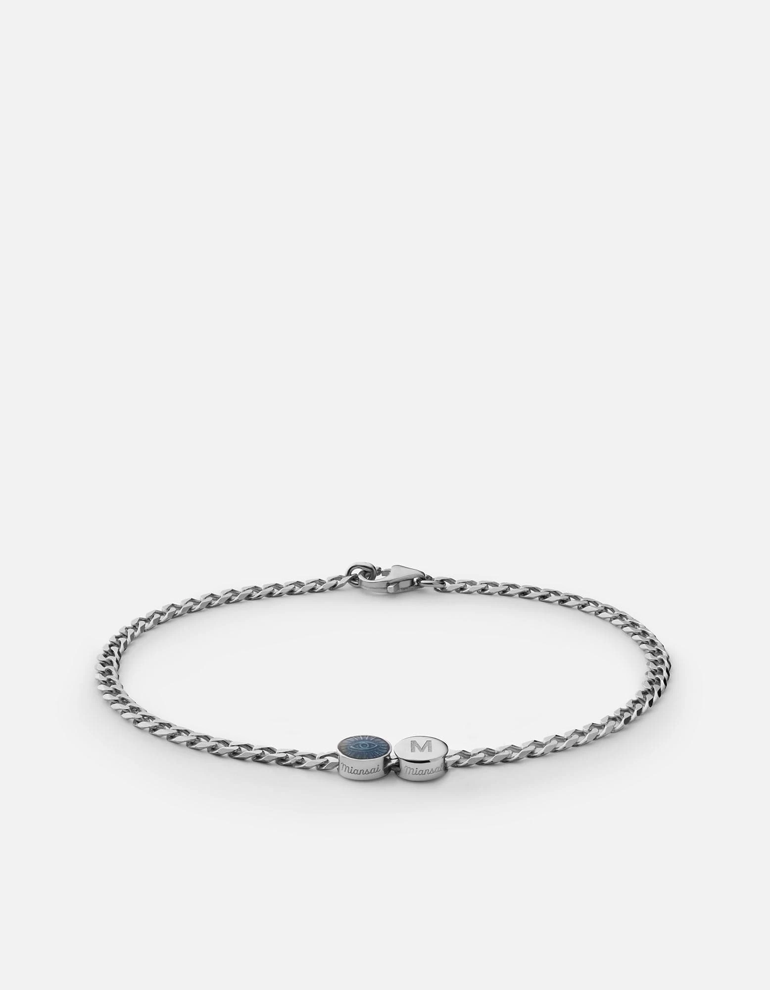 Eye Of Time Type Chain Bracelet, Sterling Silver/Blue 5 Eye Of Time Type Chain Bracelet, Sterling Silver/Blue - Image 3