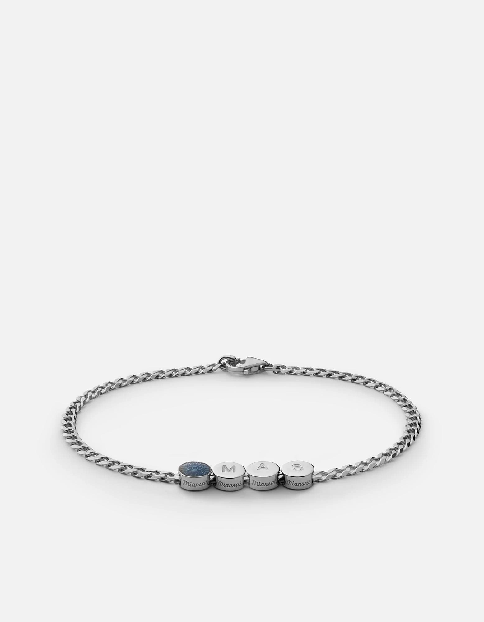 Eye Of Time Type Chain Bracelet, Sterling Silver/Blue 9 Eye Of Time Type Chain Bracelet, Sterling Silver/Blue - Image 7