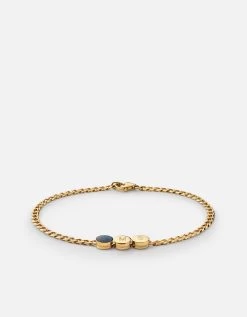Eye Of Time Type Chain Bracelet, Gold Vermeil/Blue 14 Eye Of Time Type Chain Bracelet, Gold Vermeil/Blue -Online Fashion Accessories 101 0379 color 2lettersblue 03