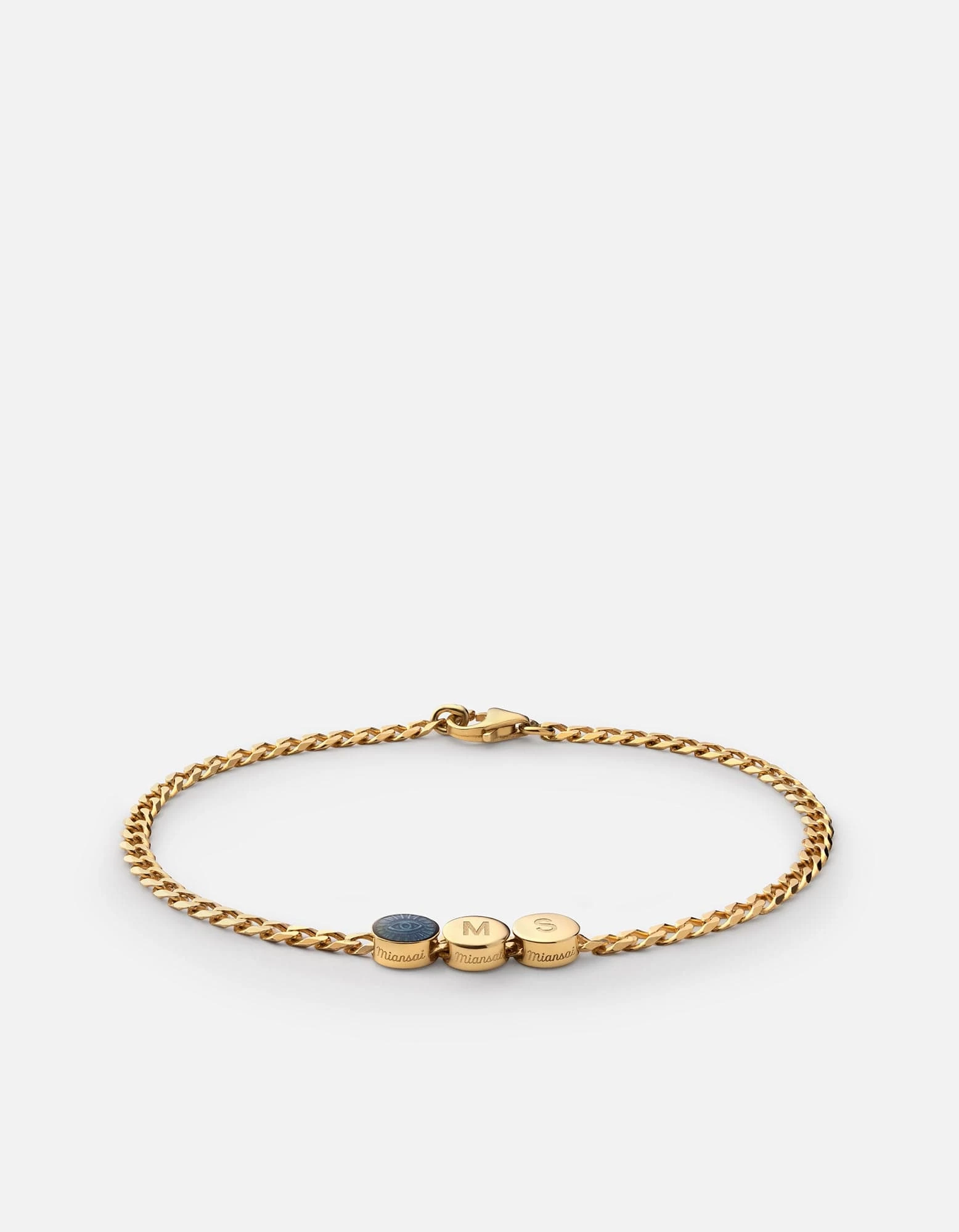 Eye Of Time Type Chain Bracelet, Gold Vermeil/Blue 7 Eye Of Time Type Chain Bracelet, Gold Vermeil/Blue - Image 5