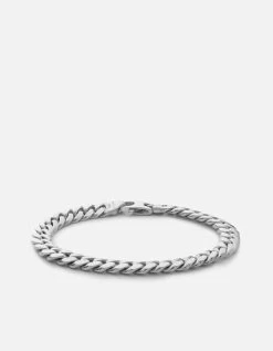 6.5mm Cuban Chain Bracelet, Sterling Silver -Online Fashion Accessories 101 0395 color polishedsilver 03