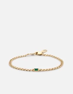 Lyra Chalcedony Chain Bracelet, Gold Vermeil