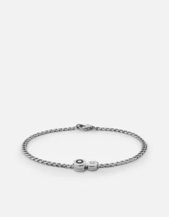 Opus Sapphire Type Chain Bracelet, Sterling Silver/Black -Online Fashion Accessories 101 0405 color 1letterblack 01