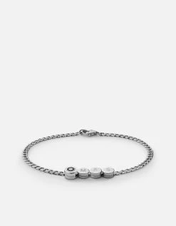 Opus Sapphire Type Chain Bracelet, Sterling Silver/Black -Online Fashion Accessories 101 0405 color 3lettersblack 01
