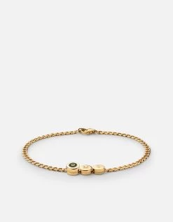 Opus Chalcedony Type Chain Bracelet, Gold Vermeil/Green -Online Fashion Accessories 101 0406 color 2lettersgreen 01