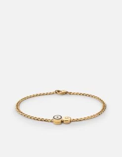 Opus Sapphire Type Chain Bracelet, Gold Vermeil/Blue -Online Fashion Accessories 101 0420 color 1letterblue 02