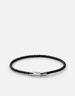 Cruz Leather Bracelet, Sterling Silver 12 Cruz Leather Bracelet, Sterling Silver -Online Fashion Accessories 101 0446 color black 01