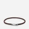 Cruz Leather Bracelet, Sterling Silver 1 Cruz Leather Bracelet, Sterling Silver -Online Fashion Accessories 101 0446 color brown 01