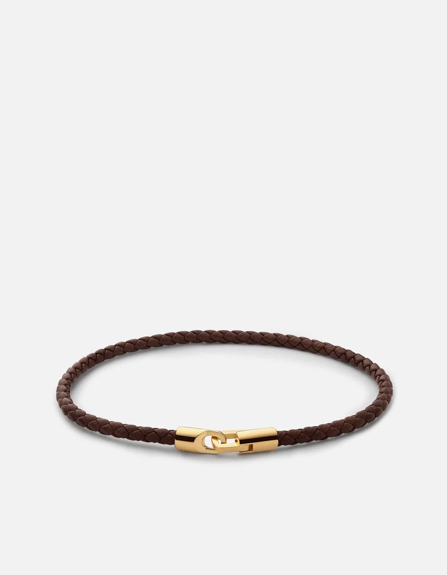 Cruz Leather Bracelet, Gold Vermeil 3 Cruz Leather Bracelet, Gold Vermeil