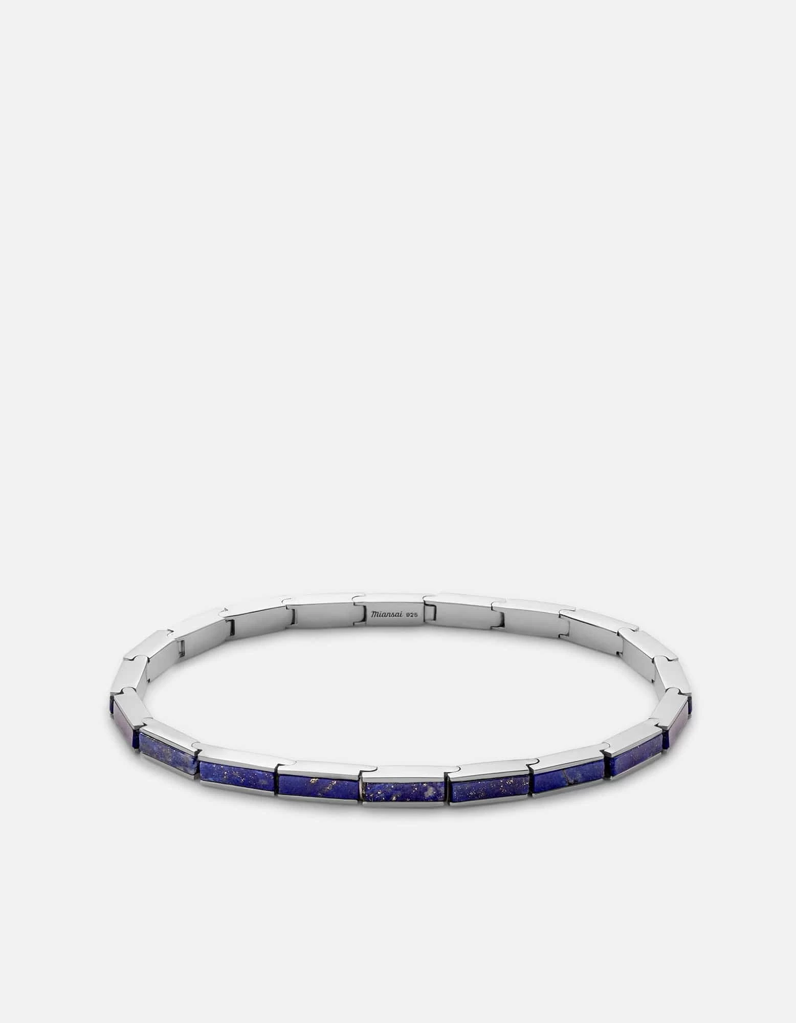 Line Lapis Bracelet, Sterling Silver 3 Line Lapis Bracelet, Sterling Silver
