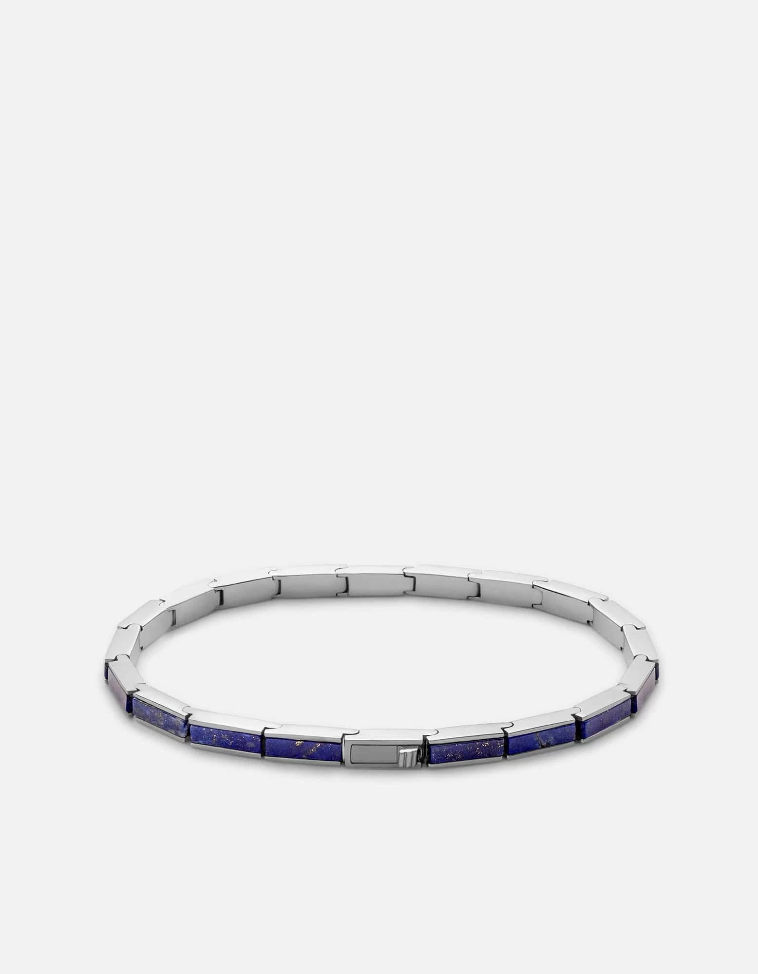 Line Lapis Bracelet, Sterling Silver 4 Line Lapis Bracelet, Sterling Silver - Image 2