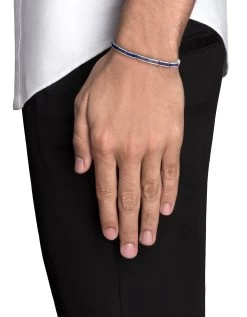 Line Lapis Bracelet, Sterling Silver 7 Line Lapis Bracelet, Sterling Silver -Online Fashion Accessories 101 0461 color blue 03