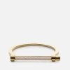 Thin Modern Screw Cuff, 14k Gold Pavé 2 Thin Modern Screw Cuff, 14k Gold Pavé -Online Fashion Accessories 102 0189 color polishedgoldpave 01