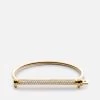 Thin Screw Cuff, 14k Gold Pavé Bar -Online Fashion Accessories 102 0190 color polished14kgoldpave 01