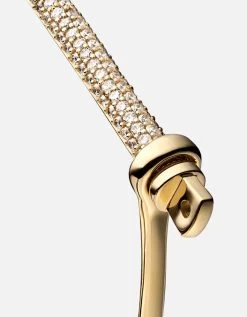 Thin Screw Cuff, 14k Gold Pavé Bar -Online Fashion Accessories 102 0190 color polished14kgoldpave 04