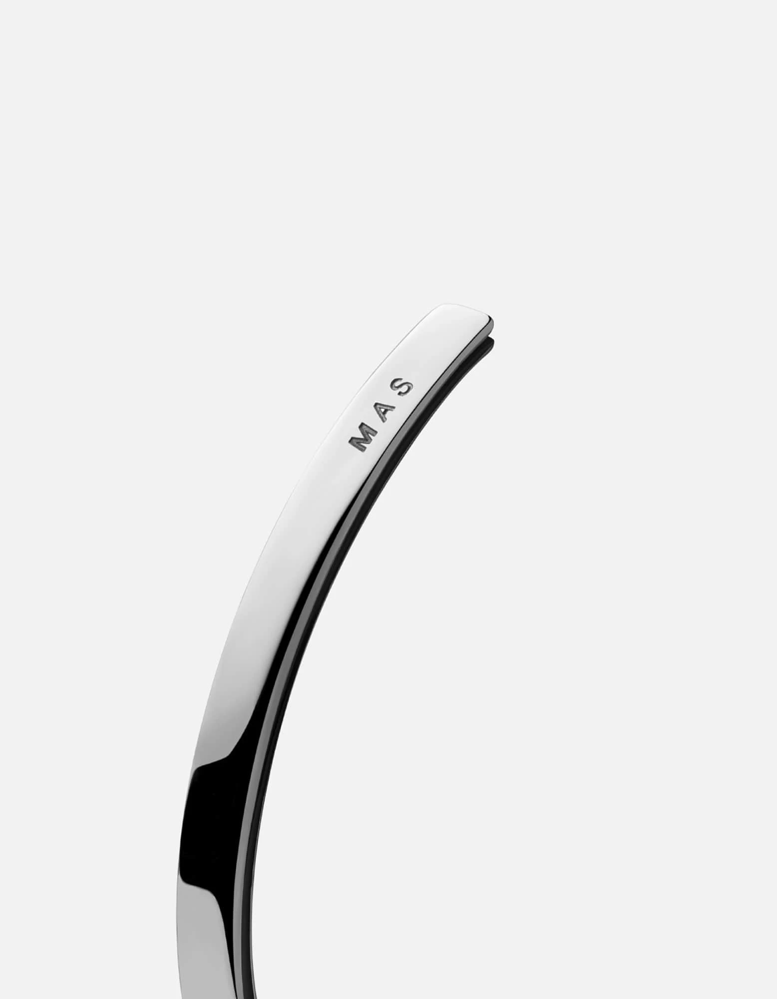 Ridge Cuff, Sterling Silver/Black 6 Ridge Cuff, Sterling Silver/Black - Image 4