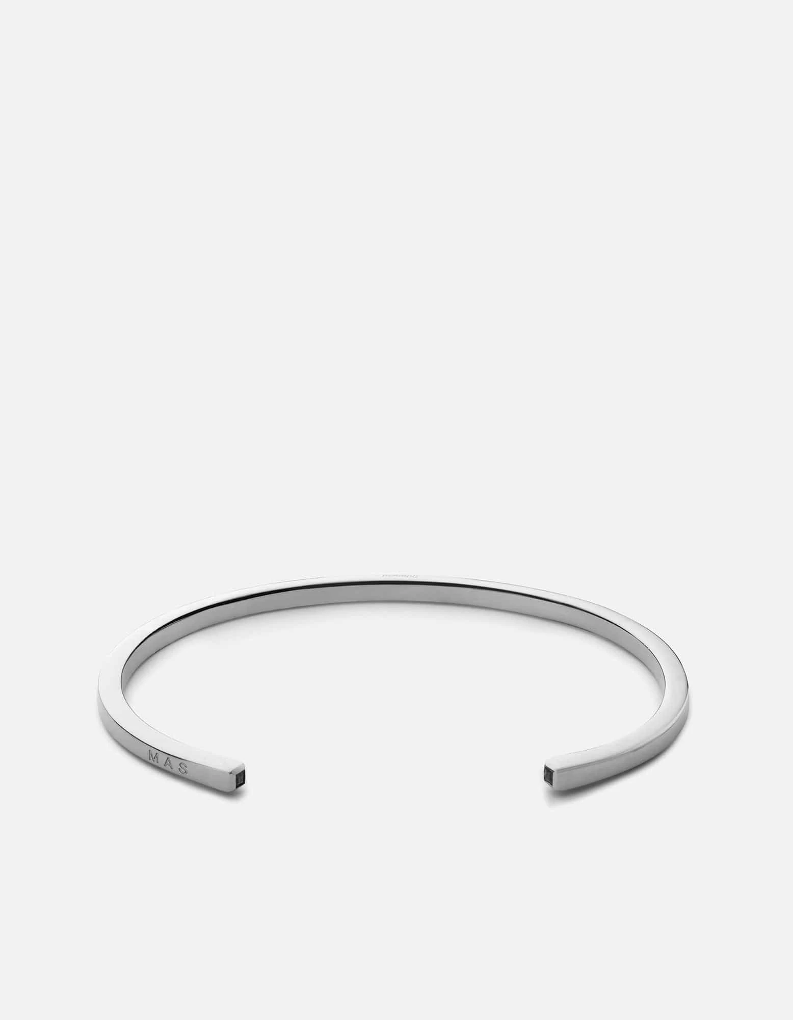 3mm Arbor Cuff, Sterling Silver/Black Diamonds 6 3mm Arbor Cuff, Sterling Silver/Black Diamonds - Image 4