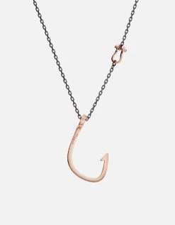 Hooked Necklace, Gold -Online Fashion Accessories 103 0003 color polishedrose 01