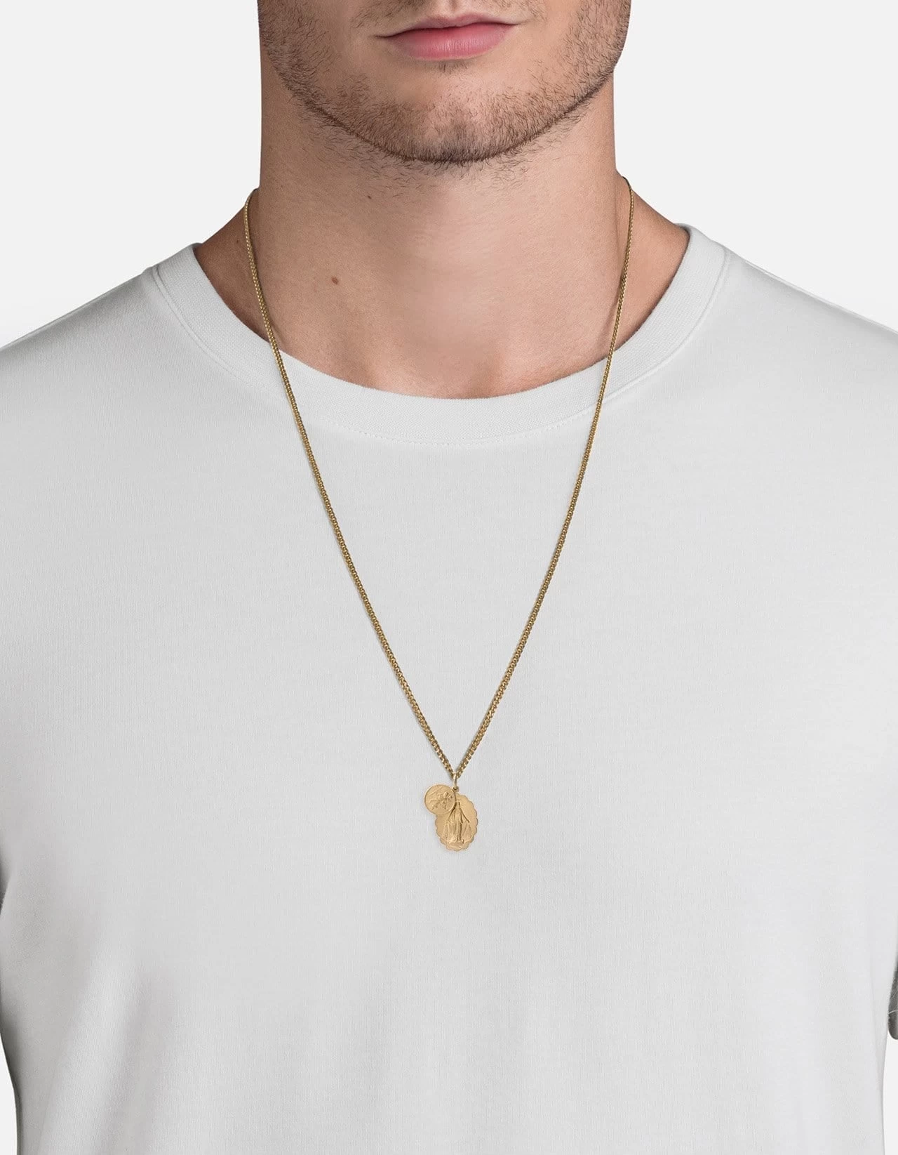 Mini Saints Necklace, 14k Matte Gold 5 Mini Saints Necklace, 14k Matte Gold - Image 3