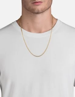 3mm Cuban Chain Necklace, 14k Matte Gold -Online Fashion Accessories 103 0227 color mattegold 03 eeaf3a4c da91 4d1a b3aa 02bf3ac5422d