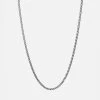 3mm Cuban Chain Necklace, Sterling Silver -Online Fashion Accessories 103 0227 color oxidizedbrushed 01