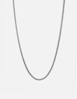 3mm Cuban Chain Necklace, Sterling Silver